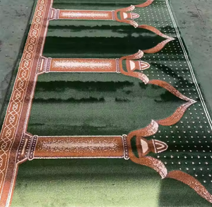 Customized Luxury 3D Red Nylon Jacquard Prayer Carpet Roll Soft Tufted Muslims Floor Rugs Machine Made Printed Mosque for Home - Product Image 4