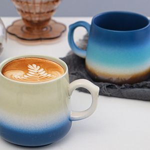 แก้วเซรามิคเคลือบสีแบบเปลี่ยนสีได้สไตล์เรโทร แก้วกาแฟเคลือบสีแบบรีแอกทีฟ แก้วพอร์ซเลนสโตนแวร์เคลือบสีแบบแปรผันสไตล์เรโทร - Product Image 4