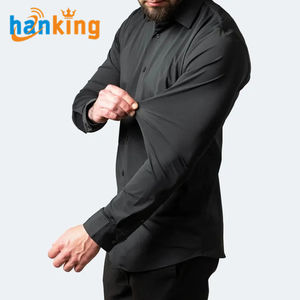 Ehanking da uomo camicia Casual a manica lunga elasticizzata Non in ferro camicia <span class=keywords><strong>maschile</strong></span> tinta unita camicette da lavoro formale - Product Image 3