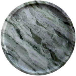 Stonekoc in nordico nuvola verde giada marmo vassoio di gioielli cosmetici aromaterapia candela vassoio di conservazione circolare piatto di frutta - Product Image 1