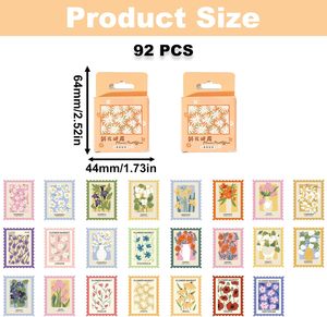 สติ๊กเกอร์ลายดอกไม้ 92 ชิ้น, สติ๊กเกอร์ลายดอกไม้สไตล์วินเทจสำหรับสมุดภาพ - Product Image 2