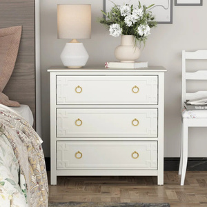 Antique <strong>Designs</strong> White Wooden Chest of 3 Drawers <strong>Closet</strong> With Drawers Dresser of Drawers Wardrobe Cabinet Furniture - Product Image 2