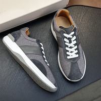 Baskets Homme Rétro en Daim Patchwork, Tige Mixte, à Lacets, Chaussures de Sport Décontractées, Légères et Épaisses, Style Italien, Luxe Original