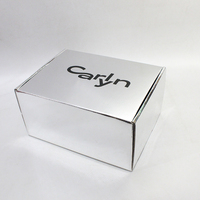 Boîte d'expédition en carton ondulé laminé avec logo personnalisé imprimé en feuille d'argent pour sacs à main de créateurs de mode, cadeaux, petites entreprises