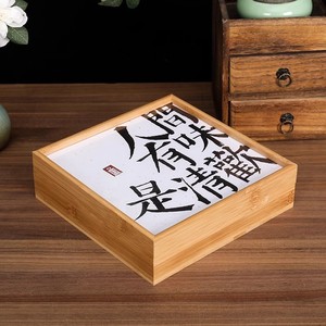 Bamboo and wood cultural and creative tea cake wooden <b>box</b> Fuding white tea gift <b>box</b> for elders <b>empty</b> <b>box</b> Chinese retro Pu'er - Product Image 1