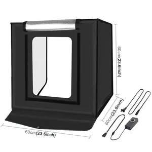 60cm PULUZ PU5060 <span class=keywords><strong>studio</strong></span> fotografico pieghevole portatile 60W 5500K LED luce bianca Photo Lighting <span class=keywords><strong>Studio</strong></span> tenda da tiro - Product Image 2