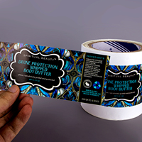 Autocollants adhésifs holographiques personnalisés, imperméables et dissolvables, de forme personnalisée pour l'emballage extérieur des produits de nécessité quotidienne