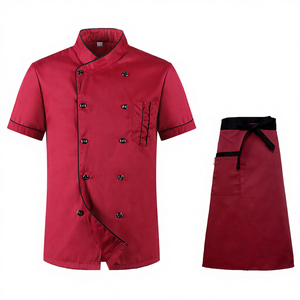 Veste de chef d'hôtel/restaurant/bar, uniforme, couleur personnalisée, coton blanc, court, unisexe, impression de logo personnalisée - Product Image 2