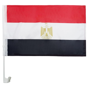 Drapeau de voiture Égypte, couleurs vives, anti-décoloration, drapeau de voiture de tous pays, personnalisé en usine pour fête, décoration de voiture, événements sportifs, agitable à la main, 1 pièce - Product Image 1