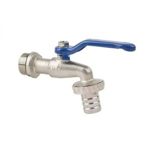 Robinet à eau mural en laiton au design moderne Connexion filetée à poignée en acier et fer à ouverture rapide pour tuyau d'arrosage Bassin poli - Product Image 5