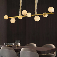 Lampe pendante décorative de luxe en albâtre de style américain Cofeshop Lampe créative artistique