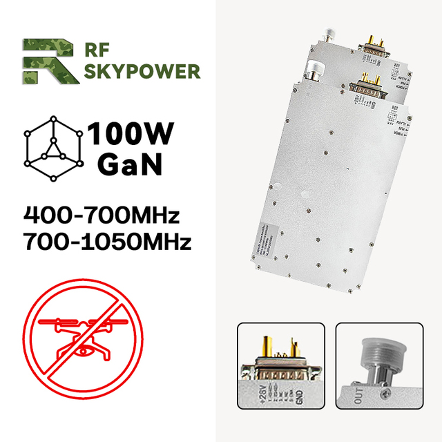 100W 400-700MHZ / 700-1050mhz GaN UHF RF Module OEM Customizable Low Heat Low Altitude Security Wideband RF Amplifier