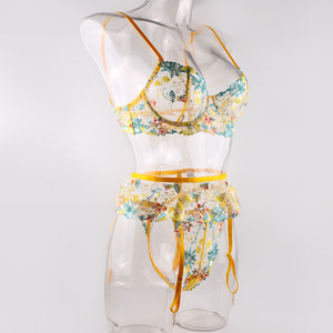 Il miglior grazioso <span class=keywords><strong>reggiseno</strong></span> trasparente floreale floreale completo di Lingerie Femme carino trasparente e vedere attraverso i marchi di biancheria intima - Product Image 4