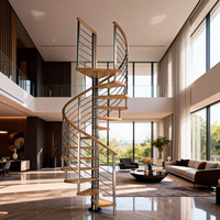 Escalier en colimaçon en métal décoratif d'intérieur, design durable, vente chaude, moins cher, escalier moderne en acier