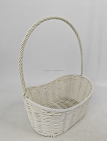 Panier en rotin PE fabriqué en usine, 29x20xH37cm, avec poignée, en forme de bateau, pour rangement et panier cadeau de fêtes, taille unique
