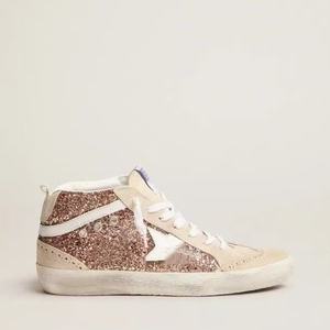 Chaussures décontractées pour femmes, à tige haute, couleur or rose, semelle plate, tendance et polyvalentes, antidérapantes, pour la marche - Product Image 1