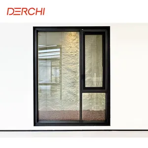 Derchi Thiết kế Châu Âu Swing khuôn cửa sổ đôi kính cửa sổ nhôm