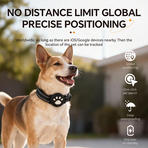 Traceur GPS mondial pour animaux de compagnie compatible Apple Find My et Google Find My Device, collier intelligent étanche IP68 pour chien et chat, sans abonnement mensuel - Product Image 2