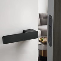 Nouveau Design mortaise intérieur silencieux entrée magnétique aspiration muet serrure robuste chambre intimité poignée de porte intérieur levier noir