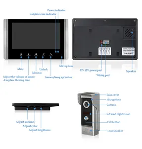 7 дюймов TFT ЖК-дисплей беспроводной HD Wi-Fi дверной звонок видеодомофон умный дом продукты для защиты безопасности