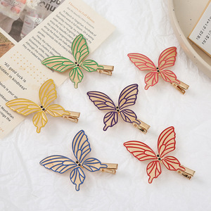 Korean Sweet Alloy Side Clip Hairpins Butterfly Duckbill <b>Hair</b> Accessories for Girls Wholesale - Product Image 1