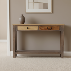 Solid Wood Console <b>Table</b> 46.5x11.8x31.5 In Rustic Design Entry Way Furniture - Product Image 2