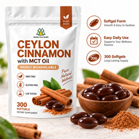 Capsules molles de cannelle de Ceylan pour adultes, vente directe d'usine, OEM ODM, très demandées, huile MCT, 300 unités, marque privée