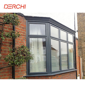 Derchi หน้าต่างบานใหญ่ทำจากพายุเฮอริเคนที่ได้รับความนิยมจากสหรัฐอเมริกากันเสียงและประหยัดพลังงานหน้าต่างอลูมิเนียมบานใหญ่สองชั้น - Product Image 4