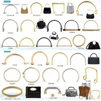 Asa de aleación para bolso, asa metálica dorada para accesorios de bolsos y piezas de bolsos, accesorios DIY para hacer carteras