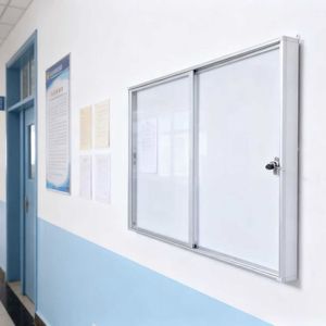 Tableau d'affichage mural sur mesure avec serrure à clé et porte transparente pour bureau, école et hôpital - Product Image 3