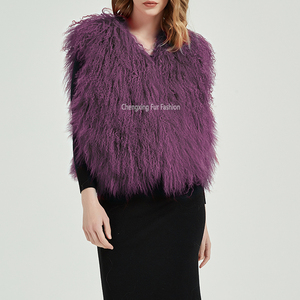 <strong>Women's</strong> Genuine Mongolian Tibetan Lamb Fur <strong>Long</strong> Streetwear Striped Vest Winter Warm Real Sheep Fur <strong>Gilet</strong> - Product Image 4