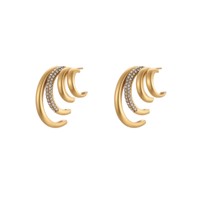 Boucles d'oreilles clous géométriques de luxe en or 18 carats pour femmes, tendance 2026, fabrication sur mesure, vente en gros, bijoux de mariage et de fiançailles
