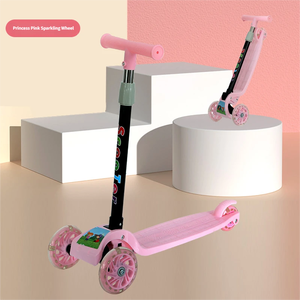 3-Wheel Foldable Modern Scooter for Kids Ages 3-6 Years <strong>Old</strong> Height Adjustable Plastic Wheels Stable Standing Design Outdoor Use - Product Image 5