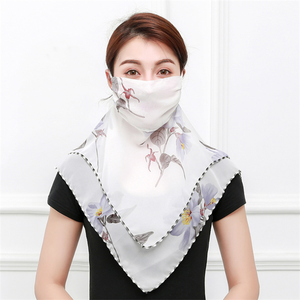 Écharpe d'extérieur en mousseline de soie pour femme, accessoire de Protection faciale complète, voile léger UV - Product Image 1
