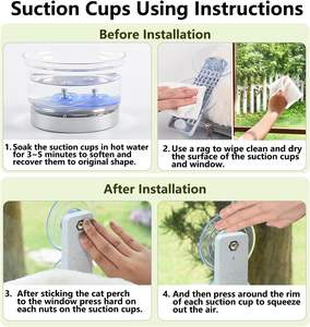 안전한 흡착식 고양이 창문 휴식대 무선 해먹 부드러운 커버 세탁 가능 실내 고양이 침대 - Product Image 4