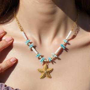 สแตนเลสสตีลสร้อยคอรูปปลาดาวหลายชั้นสีสันสดใสเครื่องประดับแฟชั่นสตรีของขวัญรูปตัว U จี้ XL31771 - Product Image 4