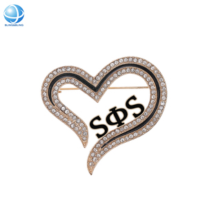 Black Group Servicio social Rhinestone Heart <span class=keywords><strong>Swing</strong></span> Phi <span class=keywords><strong>Swing</strong></span> Sorority Pin con esmalte 1969 SOS Broches de letras griegas - Product Image 1