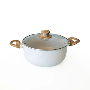 Modern <b>Ceramic</b> Marble Coated Pot <b>Pan</b> Glass Lids Bakelite Handles Non-Stick Aluminum Cookware Set Induction Compatible Dishwasher - Product Image 2
