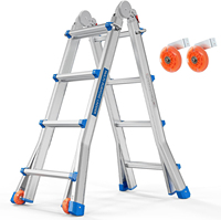 Échelles télescopiques super résistantes, échelle en aluminium multi-positions, capacité de charge de 375 lb, échelle réglable