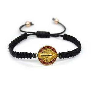 Cordón Rojo de San Benito para Pulsera para Hombre, Medalla de San Benito con Cruz de Aleación para Aniversario, Estilo Mexicano - Product Image 5
