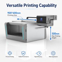 Printer UV Flatbed Visual Yesr UV9090 I3200 Xp600 900*600mm Sistem Warna CMYK LC LM W V Tinta UV Tahan Luntur untuk Luar Ruangan