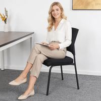 Chaise de bureau empilable en gros, sans accoudoirs, avec dossier en maille, pour salle de conférence, salle de réunion, visiteur, invité, formation