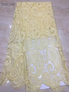 파티 아소 에비 원피스 소재에 대한 스팽글 자수 패브릭과 Guipure 레이스 패브릭 코드 레이스 - Product Image 2