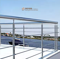 Reilbu haute qualité extérieur intérieur tuyau poteau balustrade mains courantes en acier inoxydable croix Tube garde-corps 1/2 "tige ronde