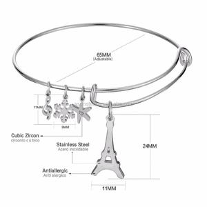 Pulseras y Brazaletes de Acero Inoxidable con Baño de Oro de 18K, Diseño de Copo de Nieve, Estrella y Letra, Joyería para Mujer, Tipo Charm, Venta al por Mayor - Product Image 3