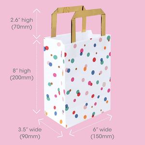Reinforced Gifts <b>Bags</b> with Handles Polkas Dot Party for Birthday Baby and Bridal Showers Wedding Celebrations Paper <b>Bags</b> - Product Image 5