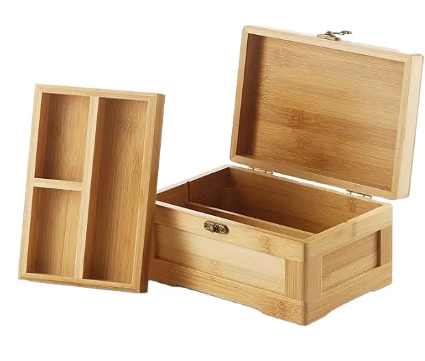 Caja de almacenamiento de madera con bandeja rodante Caja de almacenamiento de hierbas y accesorios Kit rodante con caja de almacenamiento grande extraíble