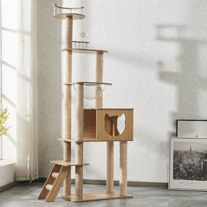 Fornitore di moda casa in legno gatto albero piattaforma di legno di lusso alberi di gatto per grandi gatti - Product Image 1
