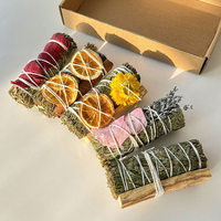 Dupa Irisan Jeruk Cedar Amerika Utara Alami, Palo Santo Peru, Set Kristal Pemurnian 5 Buah untuk Yoga dan Meditasi