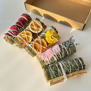Paquete de 5 Piezas de Kit Orgánico de Romero para Sanación, con Lavanda, Rodajas de Naranja, Canela, Palo Santo, Placa para Quemar y Incienso de Citrino - Product Image 4